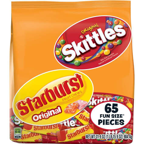 Picture of Mars Skittles/Starburst Fun-Size Candy Mix  31.9 Oz Bag  6/Case