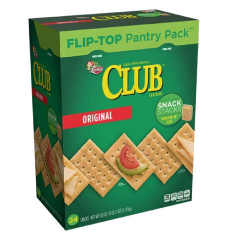 Picture of Keebler Club Crackers  Flip Top Package  Snack Size  50 Oz Box  6/Case