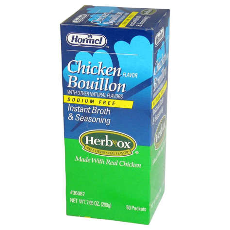 Picture of Herb-Ox Chicken Bouillon, Sodium-Free, Shelf-Stable, Packet, 50 Ct Box, 6/Case