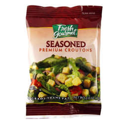 Picture of Fresh Gourmet Cubed Seasoned Croutons  No Trans Fat  0.25 Oz Package  500/Case