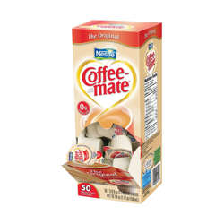 Picture of Coffee-mate Original Nondairy Liquid Creamer Cups  Shelf-Stable  Single-Serve  50 Ct Box  4/Case