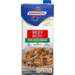Picture of Swanson Low Sodium 100% Natural Beef Broth, 32 Fl Oz Carton, 12/Case