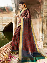 Picture of Kanjivaram Cotton Silk Printed Saree