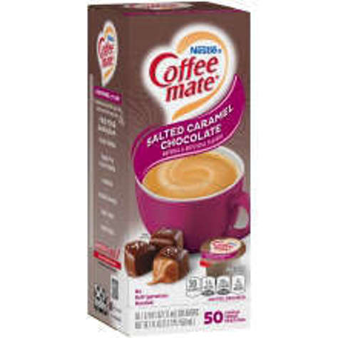 Picture of Coffee mate Single Serve Salted Caramel Liquid Coffee Creamer, No Refrigeration Needed, 50 Ct Box, 4/Case