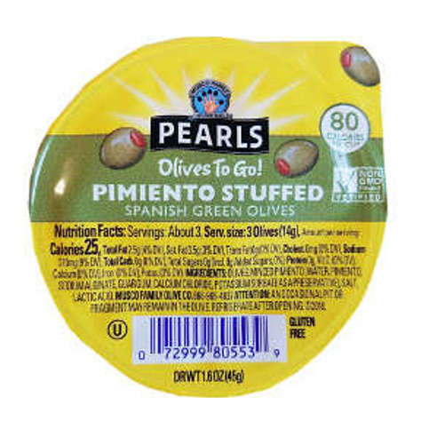 Picture of Pearls Olives To Go - Pimento Stuffed Green Olives (12 Units)