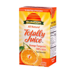 Picture of Suncup 100% Orange Tangerine Juice Box, Shelf-Stable, Single-Serve, 4.23 Fl Oz Carton, 40/Case