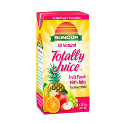 Picture of Suncup 100% Fruit Punch Juice Box, Shelf-Stable, Single-Serve, 4.23 Fl Oz Carton, 40/Case