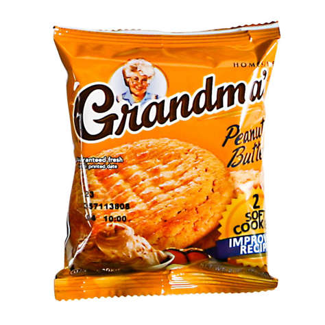 Picture of Grandmas Soft Peanut Butter Cookies, Shelf-Stable, Individually Wrapped, 2 Ct Bag, 60/Case