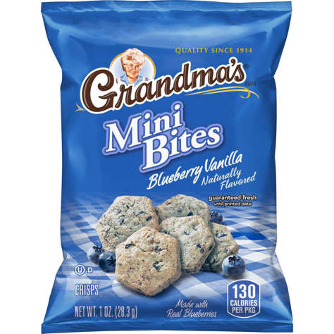 Picture of Grandmas Blueberry Vanilla Snack Bites, Mini, 1 Oz Bag, 80/Case