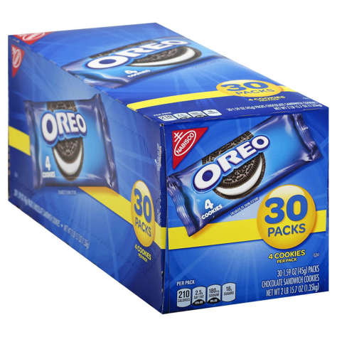 Picture of Nabisco Oreo Cookies, Shelf Stable, Single-Serve, Individually Wrapped, 1.59 Ounce, 30 Ct Package, 4/Case