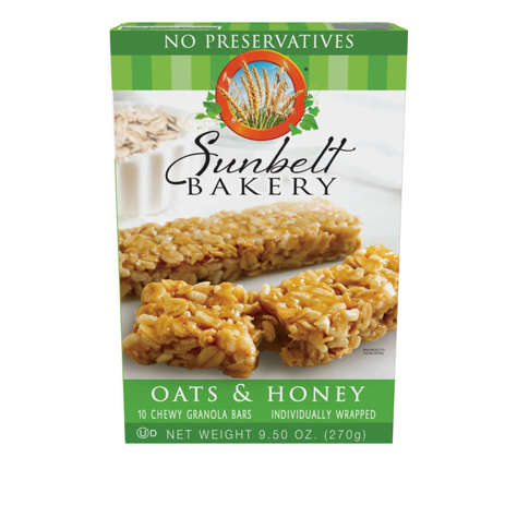 Picture of Sunbelt Bakery Oats & Honey No Preservatives Granola Bars, 9.5 Oz Box, 1/Box