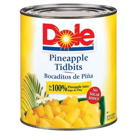 Picture of Dole Pineapple Tidbits, in Juice, Choice, #10, 106 Oz Can, 6/Case