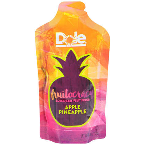 Picture of Dole Fruitocracy Pineapple Applesauce, Shelf-Stable, Pouch, 4.8 Oz Each, 50/Case