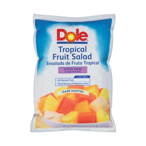 Picture of Dole Tropical Fruit Salad in Juice, Pouch, 81 Oz Each, 6/Case