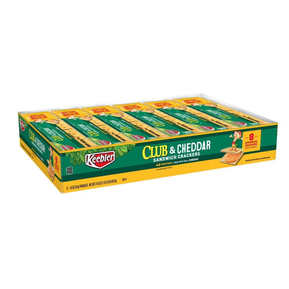 Keebler Club Cheddar Sandwich Crackers Individual Packets 6 Count 16 Ct
