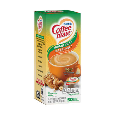 Picture of Coffee mate Hazelnut Sugar Free Liquid Creamer Cups, Shelf-Stable, Single Serve, 50 Ct Box, 4/Case