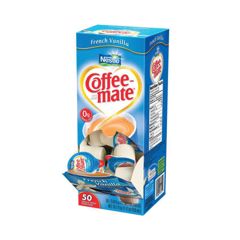 Picture of Coffee mate French Vanilla Non-Dairy Liquid Creamer Cups, Shelf-Stable, Single-Serve, 50 Ct Box, 4/Case