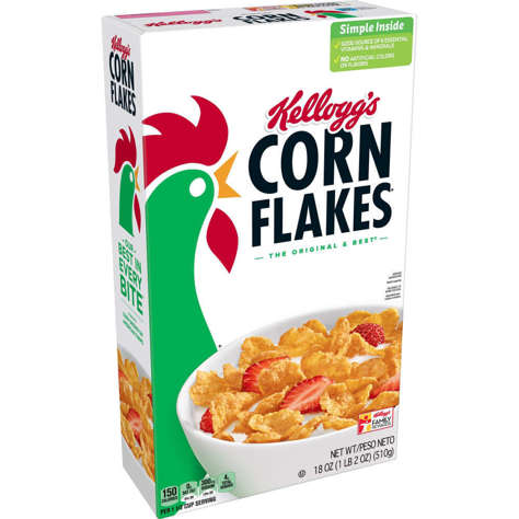 Picture of Kelloggs Corn Flakes Cereal, 18 Oz Box, 6/Case