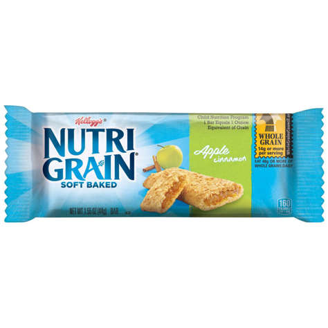 Picture of Kellogg's Nutri-Grain Apple Cinnamon Cereal Bars, Whole Grain, 1.55 Oz Each, 96/Case