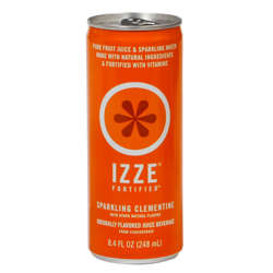 Picture of Izze Fortified Sparkling Clementine Juice  Shelf-Stable  Single-Serve  Can  8.4 Fl Oz Can  24/Case