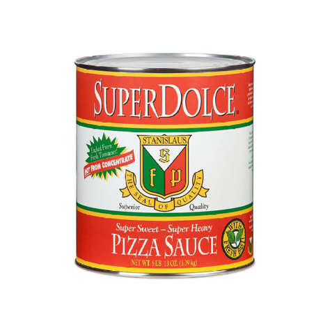 Picture of Super Dolce Base Pizza Sauce, with Basil, #10, 109 Oz Can, 6/Case