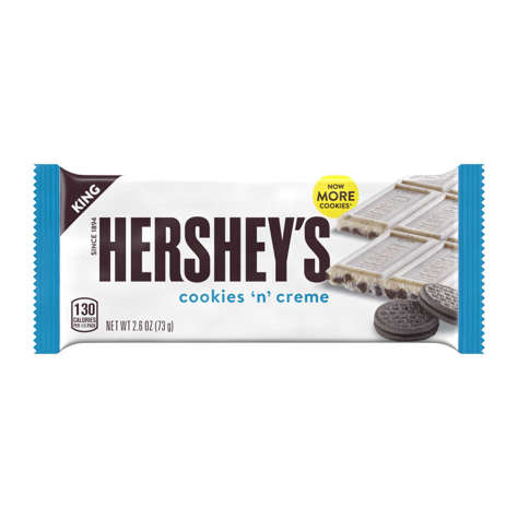 Picture of Hershey's Cookie Pieces Cream White Chocolate Candy Bar, King Size, 2.6 Oz Each, 18/case