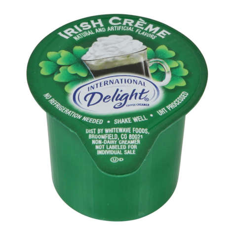Picture of International Delight Irish Cream Non-Dairy Liquid Creamer Cups, Shelf-Stable, Single-Serve, 0.5 Fl Oz Each, 288/Case