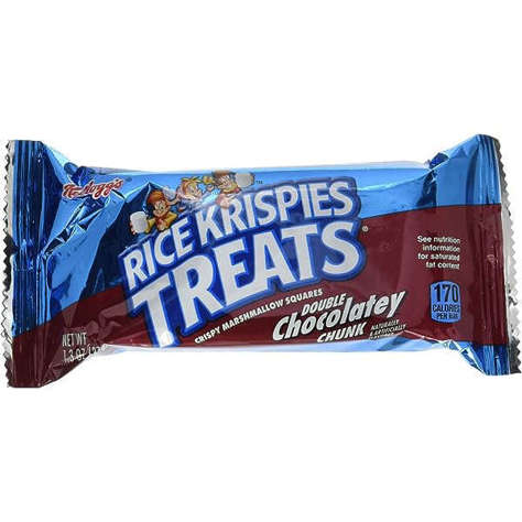 Picture of Rice Krispies Treats Double Chocolate Marshmallow Snacks, Individually Wrapped, Single-Serve, 20 Ct Box, 4/Case