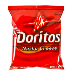 Picture of Doritos Tortilla Single-Serve Nacho Cheese Flavored Chips, 50 Ct Bag, 1/Case