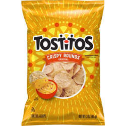 Picture of Tostitos Crispy Corn Tortilla Chips, Rounds, Single-Serve, 3 Oz Package, 28/Case