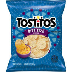 Picture of Tostitos Round Bite Size Tortilla Chips, 2 Oz Package, 64/Case