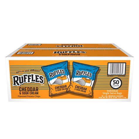 Picture of Ruffles Cheddar & Sour Cream Single-Serve Potato Chips, 50/Case