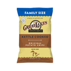 Picture of Great Lakes Potato Chip Co. Original Kettle Potato Chips, 14 Oz Bag, 8/Case