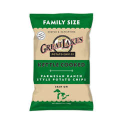 Picture of Great Lakes Potato Chip Co. Parmesan Ranch Kettle Potato Chips, 14 Oz Bag, 8/Case