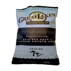 Picture of Great Lakes Potato Chip Co. Kettle Salt & Vinegar Potato Chips, Skin-On, Single-Serve, 1.38 Oz Bag, 40/Case