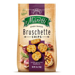 Picture of Maretti Roasted Garlic Bruschette Chips, Baked, 5 Oz Bag, 12/Case