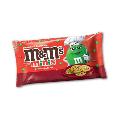 Picture of M&M's Mini Holiday Baking Peanut Butter Candy, 10 Oz Bag, 18/Case