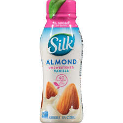 Picture of Silk Lactose Free Unsweetened Vanilla Almond Milk, Shelf-Stable, 10 Fl Oz Bottle, 12/Case