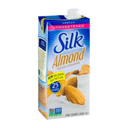 Picture of Silk Lactose Free Unsweetened Vanilla Almond Milk, Shelf-Stable, 32 Fl Oz Carton, 6/Case