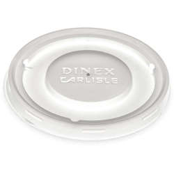Picture of Dinex Plastic Flat Lids  Translucent  Polystyrene  for 8 Ounce Mugs & 5 Ounce Bowls  1500/Carton