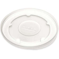 Picture of Dinex Plastic Flat Lids  Translucent  Polystyrene  for 9 Ounce Bowls  1000/Carton