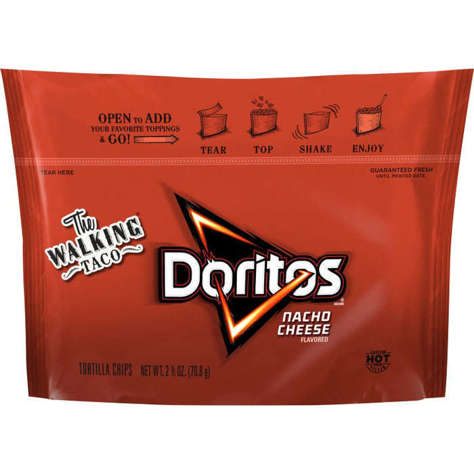 Picture of Doritos Single Serve Nacho Cheese Chips  2.5 Oz Bag  18/Case