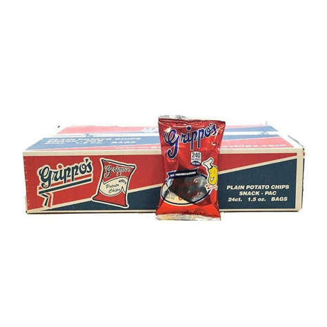 Picture of Grippo's Regular Potato Chips, 1.5 Oz Bag, 24/Tray