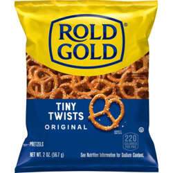 Picture of Rold Gold Reduced-Fat Baked Pretzels  Tiny  Twists  Large Single-Serve  2 Oz Bag  64/Case
