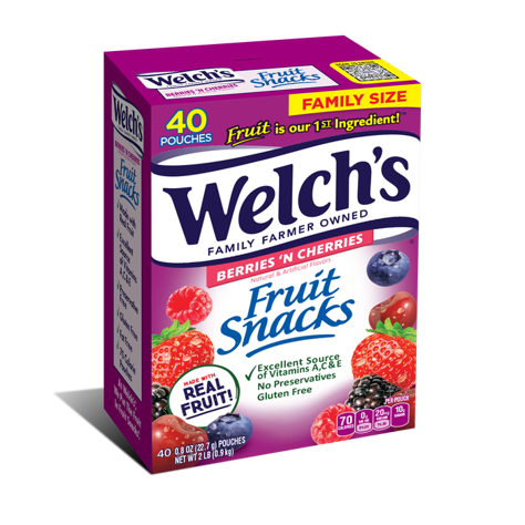 Picture of Welch's Berry & Cherry Fruit Snack, 40 Ct Box, 6/Case