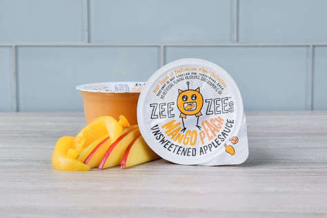Picture of Zee Zees Unsweetened Mango Peach Applesauce, Plastic Cup, 4.5 Oz Each, 96/Case