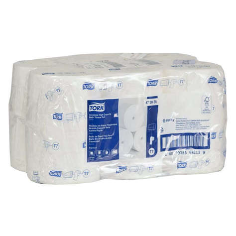 Picture of Tork 2-Ply High Capacity Premium Bath Tissue, Coreless, White, 750 Ct Roll, 12/Case
