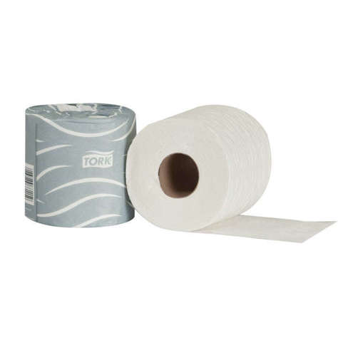 Picture of Tork 2-Ply Embossed Standard Roll Toilet Tissue, White, 4 x 3.75 Inch Sheets, Individually Wrapped, 450 Ct Package, 80/Case