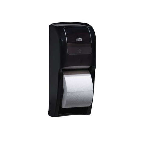 Picture of Tork High-Capacity 2-Roll Bath Tissue Dispenser, Black, 8.5 x 15.5 x 6.8 Inch, 1/Each